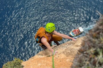 Climbing Malta red wall