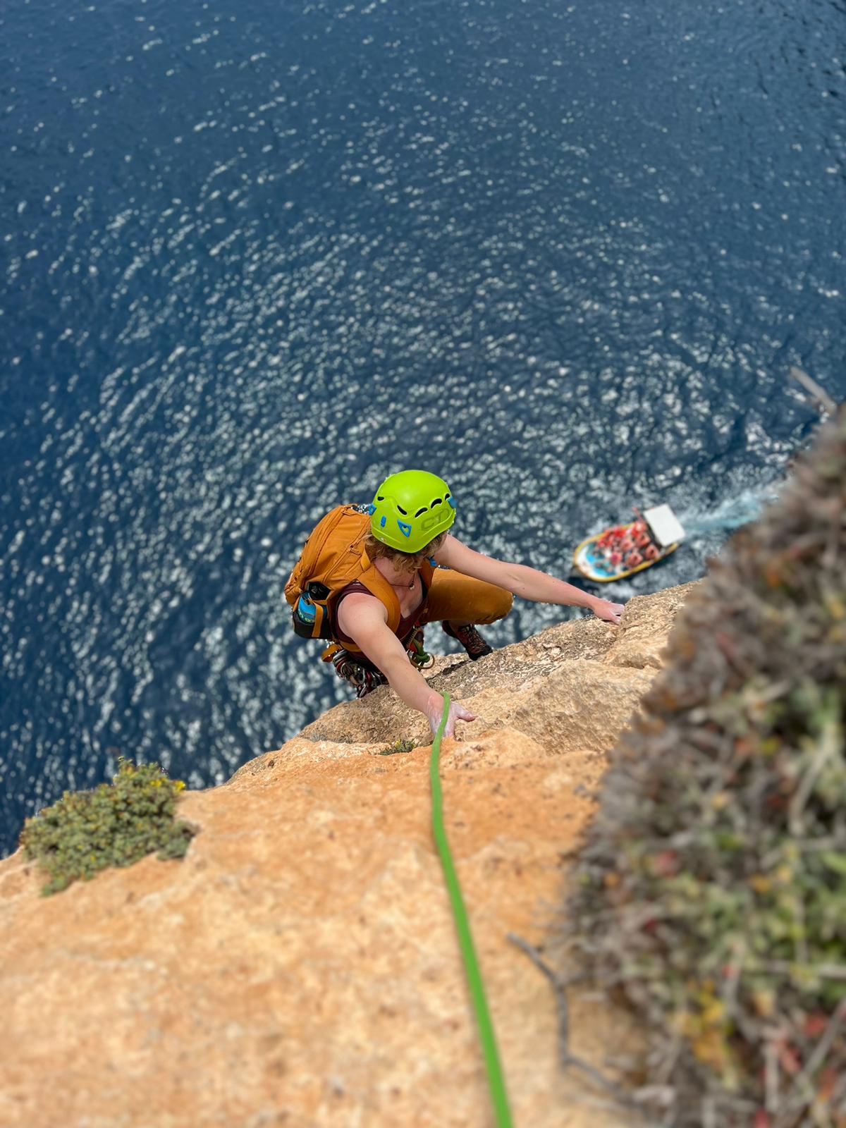 Climbing Malta red wall
